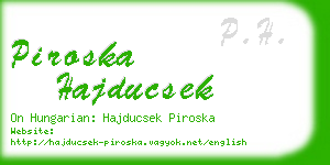 piroska hajducsek business card